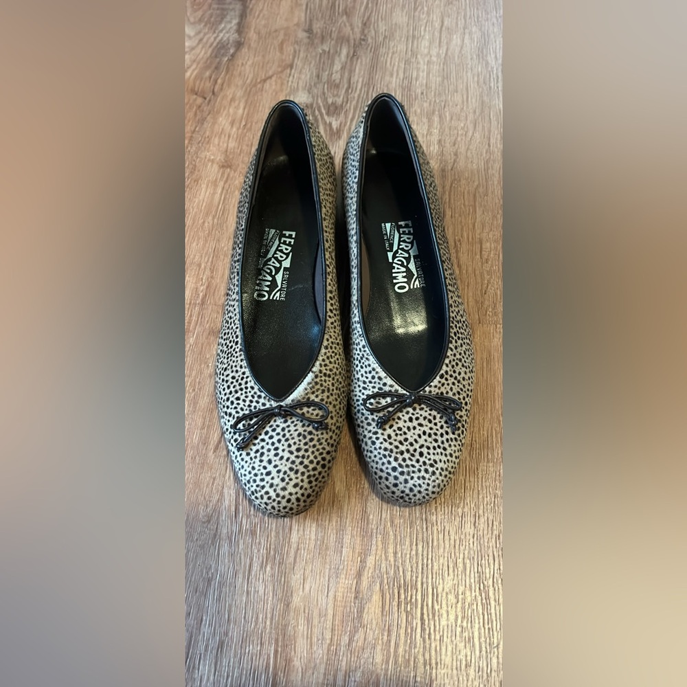 Salvatore Ferragamo Leopard Print Flats